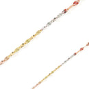 Mirror 3 oros diamantada 14k - 1.7 mm (1.08g 40cm)